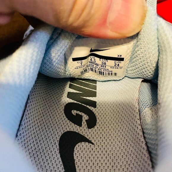 XLNT NIKE Air Zoom Pegasus 34 Ice Blue Crimson Womens 7 US 38 EUR running shoes - Picture 11 of 11